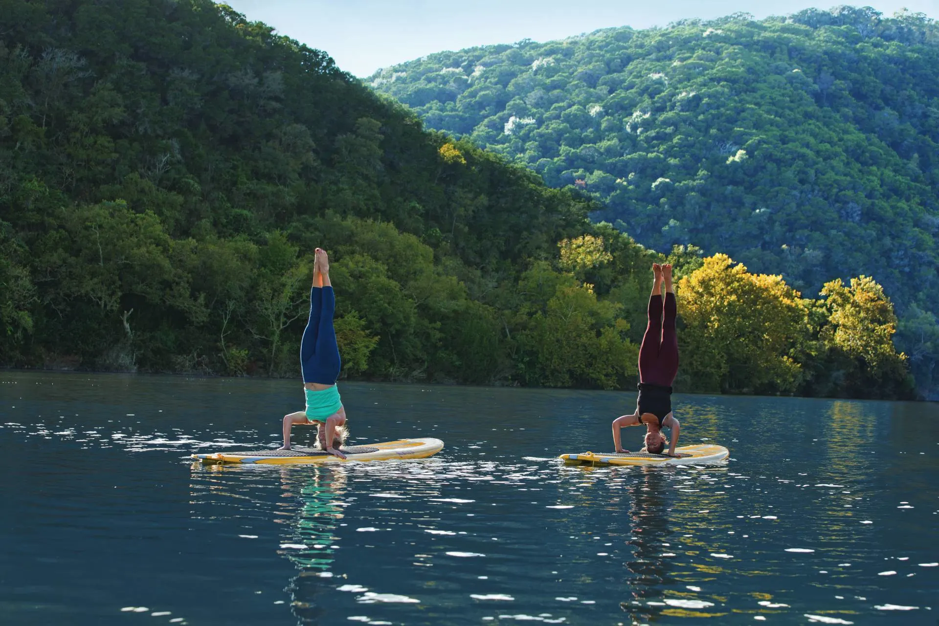 Lake Austin Spa Resort Headstands on SUP